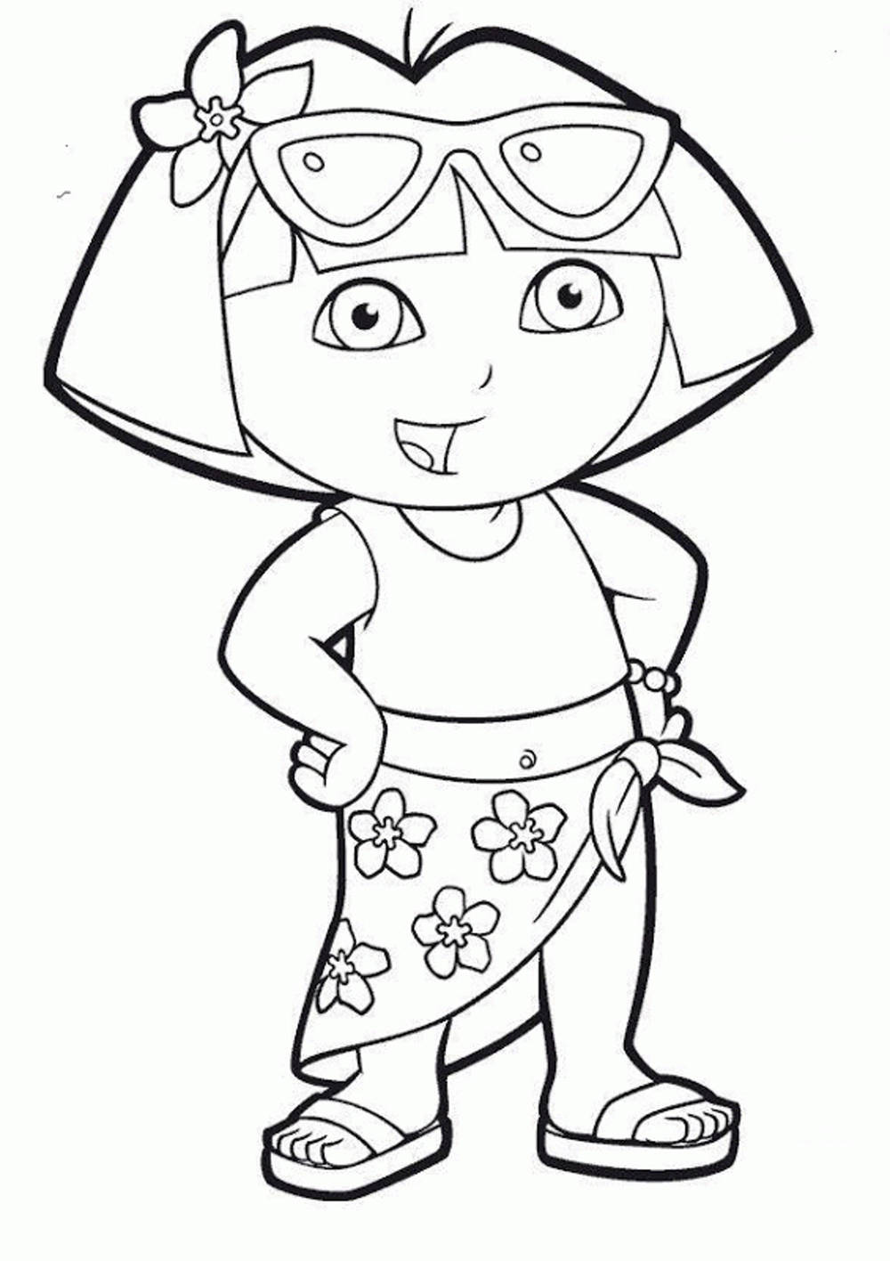 34+ Magical Dora Summer Coloring Pages Printable