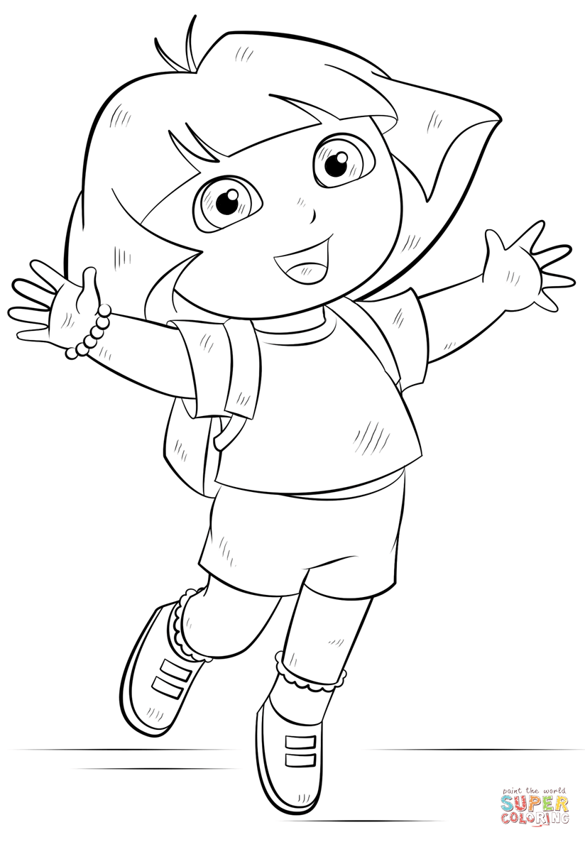 182+ Lovely Dora Summer Coloring Pages Printable