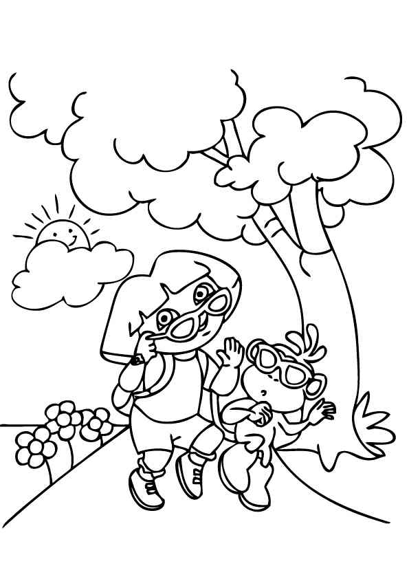 115+ Exciting Dora Summer Coloring Pages Printable