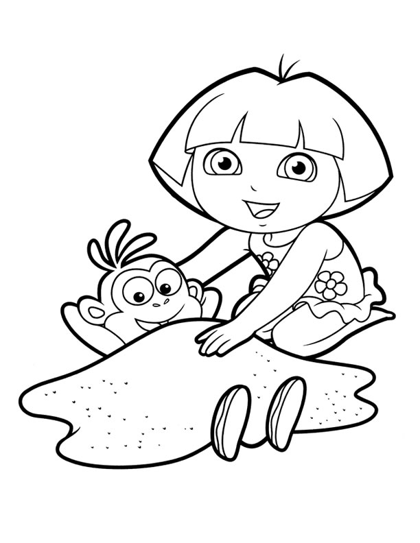 83+ Festive Dora Summer Coloring Pages Printable