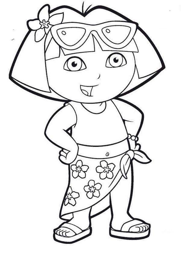 dora is on vacation in dora the explorer coloring page jpg jpg