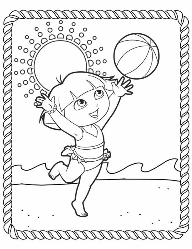 143+ Cheerful Dora Summer Coloring Pages Printable