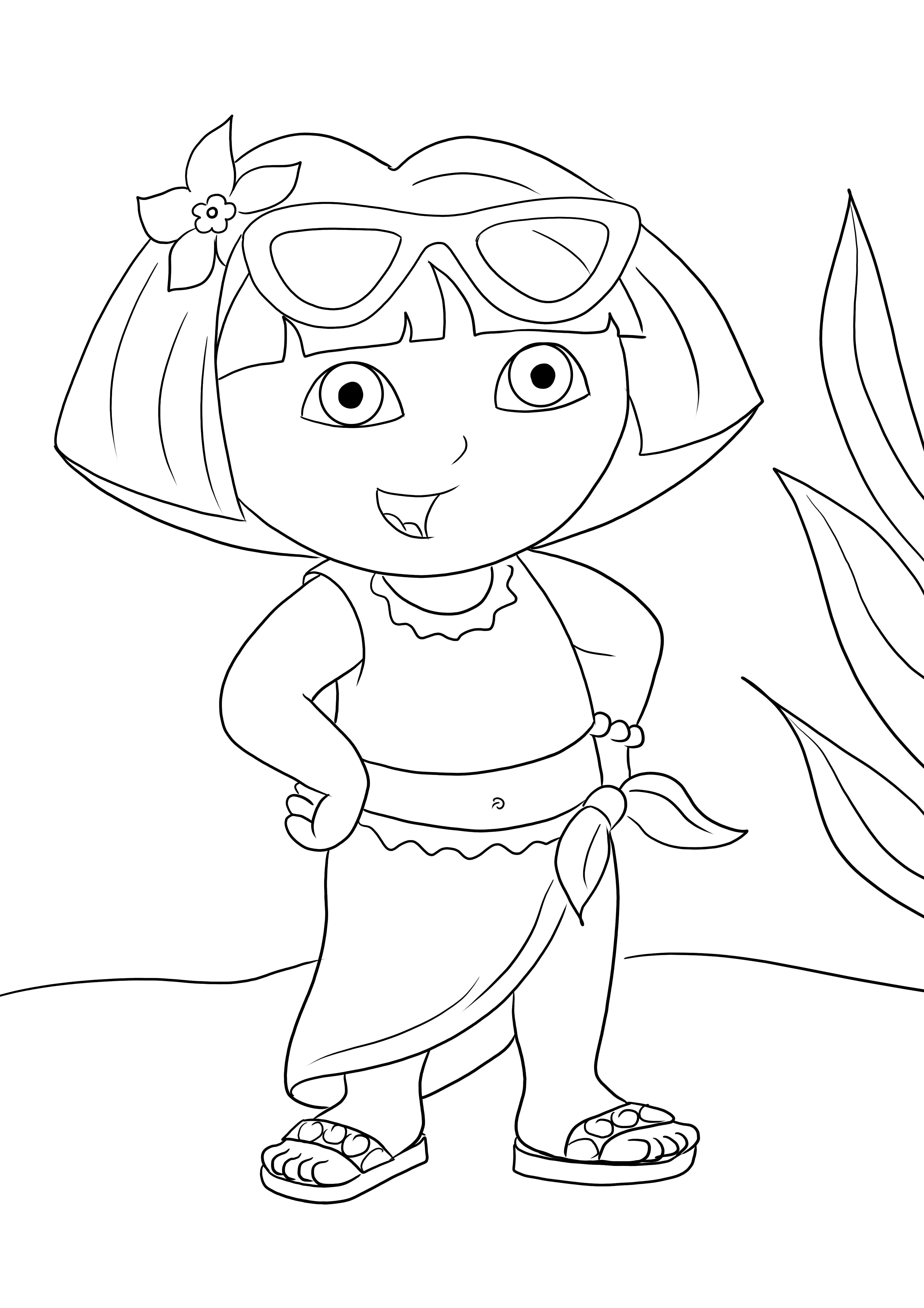 82+ Dazzling Dora Summer Coloring Pages Printable