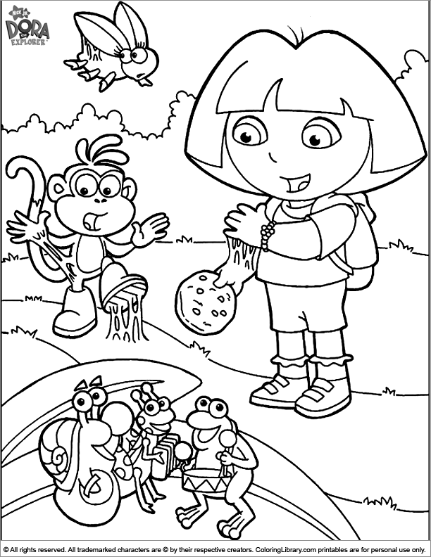 174+ Creative Dora Summer Coloring Pages Printable