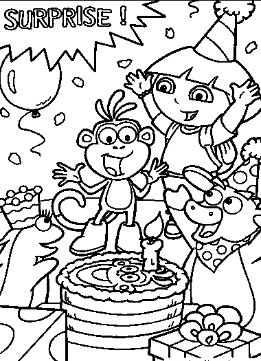 96+ Colorful Dora Summer Coloring Pages Printable