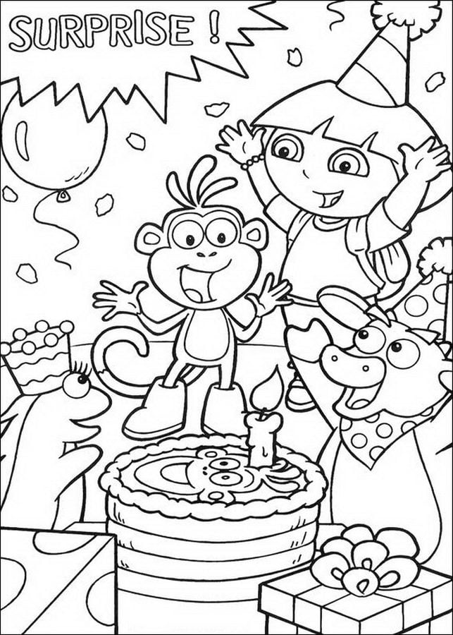 77+ Inspiring Dora Summer Coloring Pages Printable