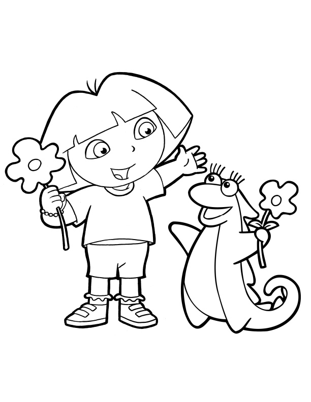 34+ Cheerful Dora Summer Coloring Pages Printable