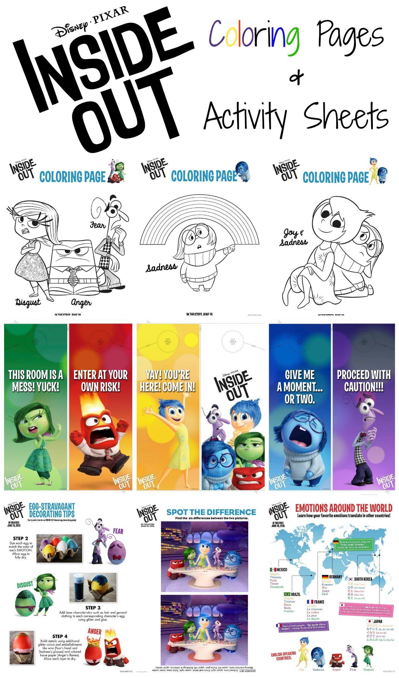 32+ Trendy Inside Out Activity Sheets Easy