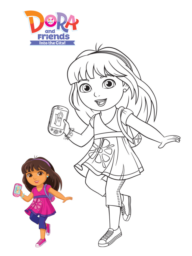 71+ Dazzling Dora Summer Coloring Pages Printable