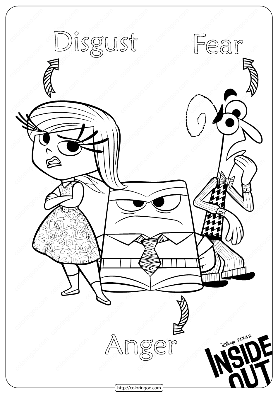 40+ Relaxing Disgust From Inside Out Coloring Pages Ideas