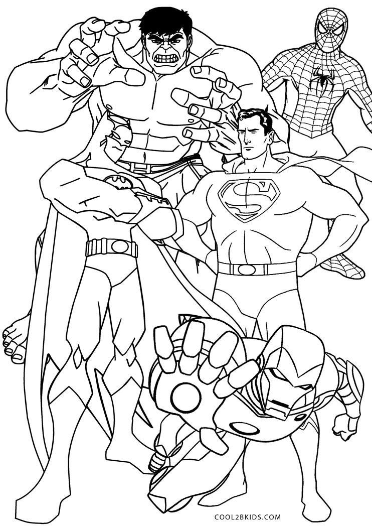 10 Cool Superhero Coloring Pages 1