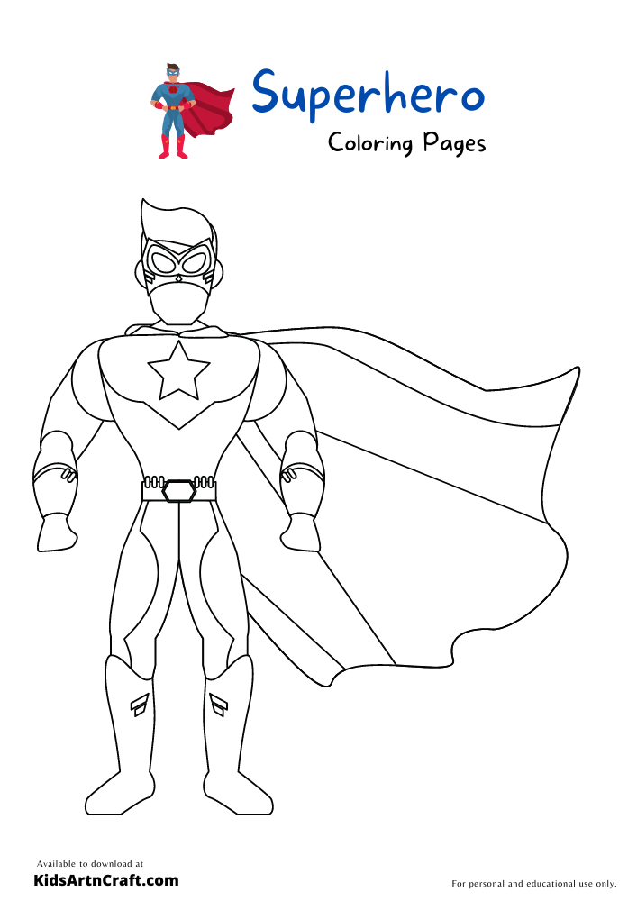 10 Preschool Superhero Coloring Pages 4