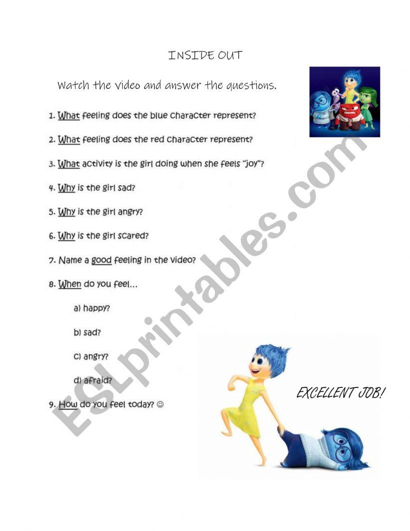 39+ Printable Inside Out Worksheets for Kids for Adult