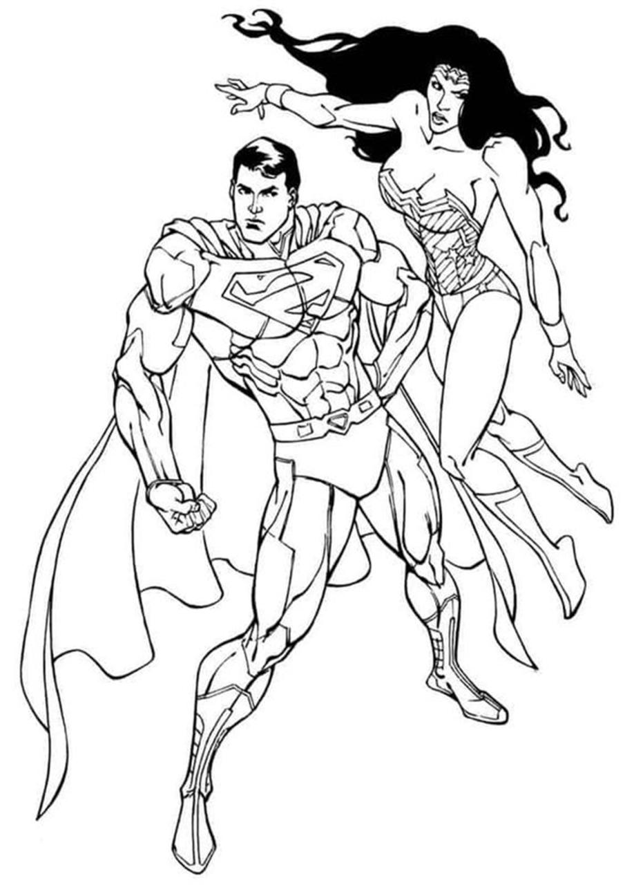 10 Fun Superman and Wonder Woman Coloring Pages for Kids