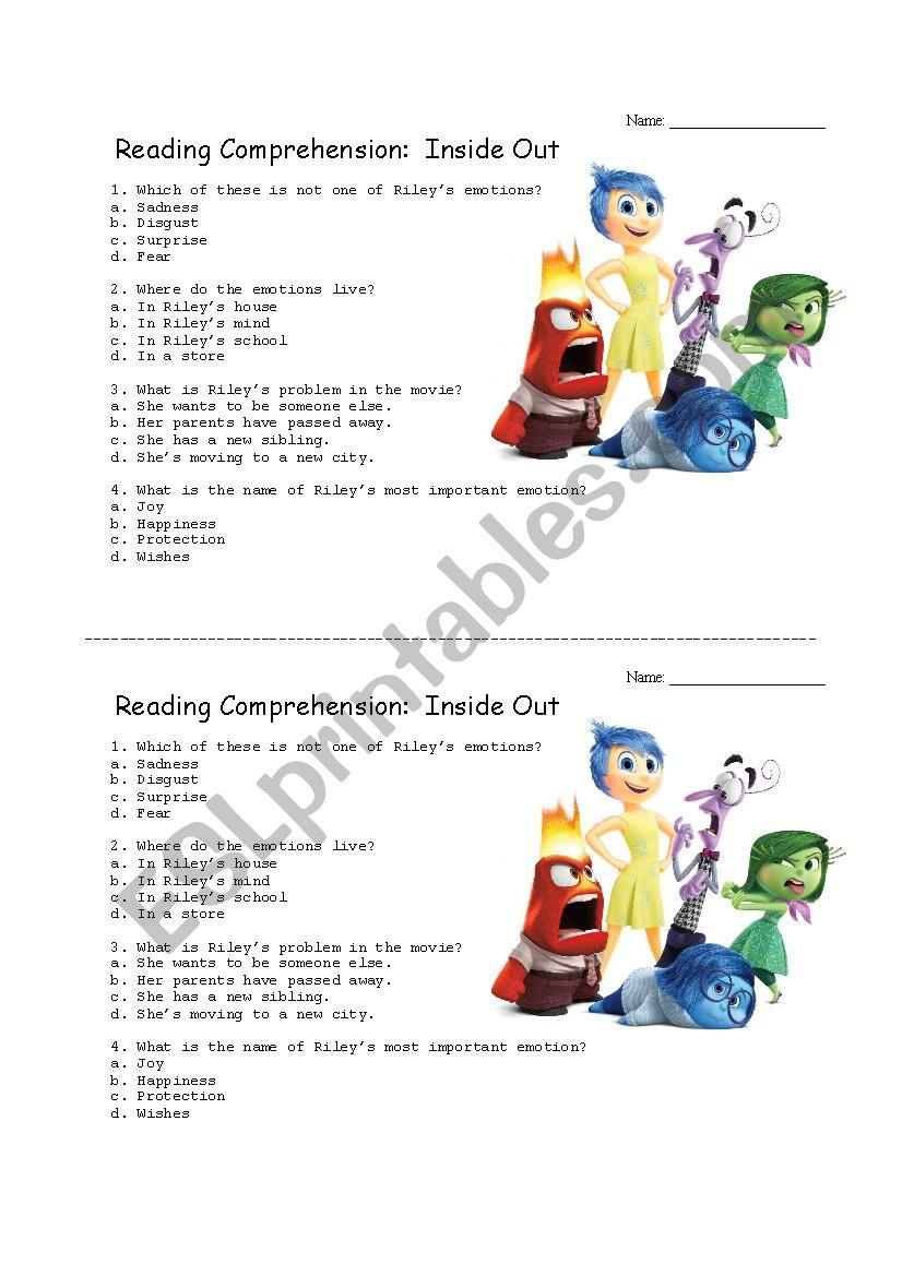 32+ Printable Inside Out Therapy Worksheets Sketch