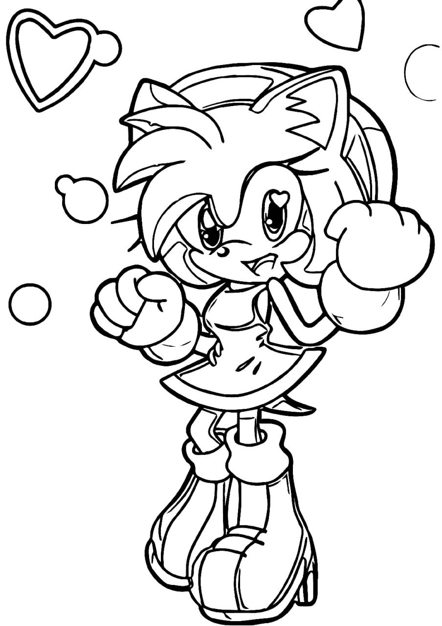 10 Pink Sonic Coloring Pages for Kids and Sonic Fans