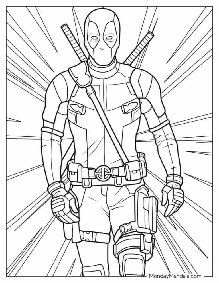 10 Cool Deadpool Coloring Pages for Marvel Fans