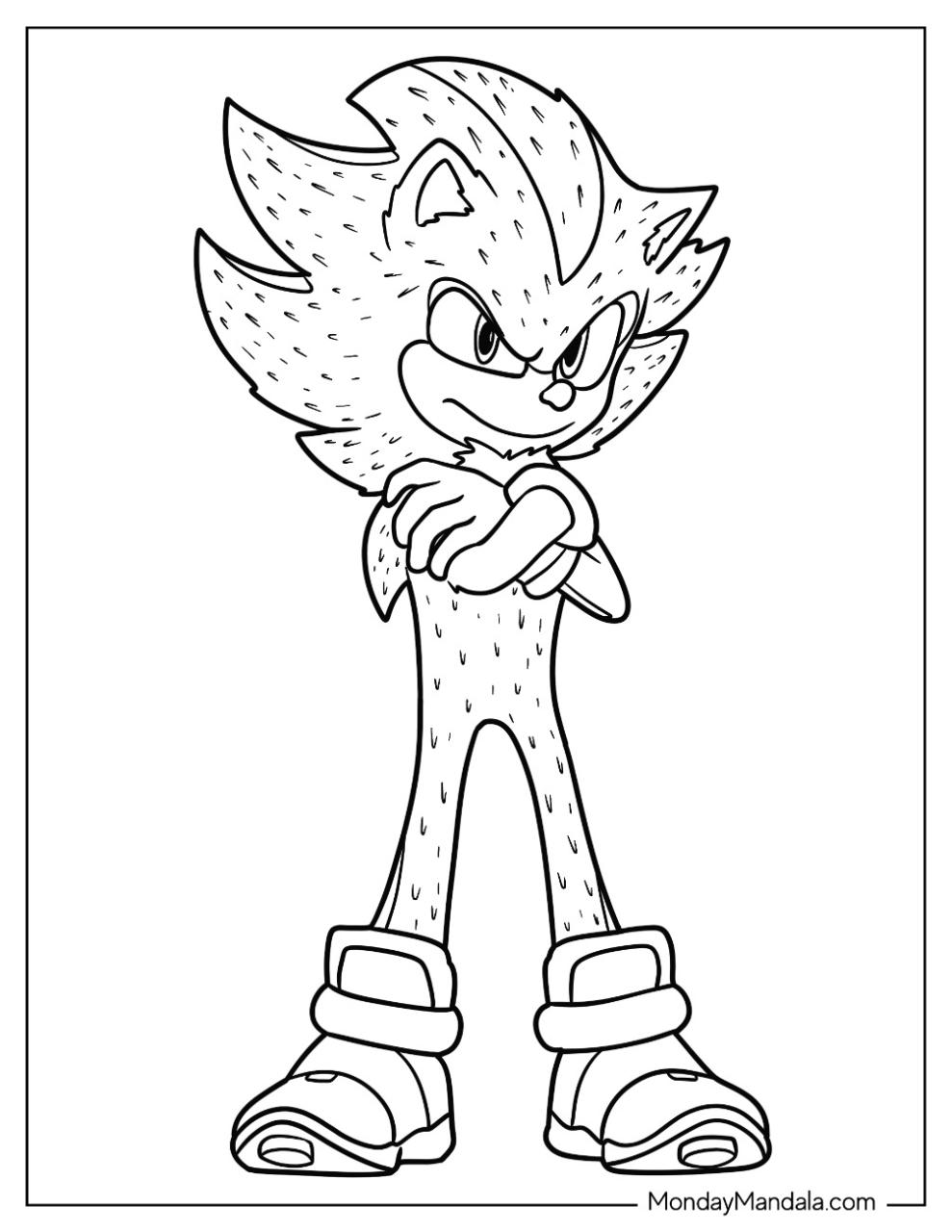 10 Movie Super Sonic Coloring Pages for Kids and Adults