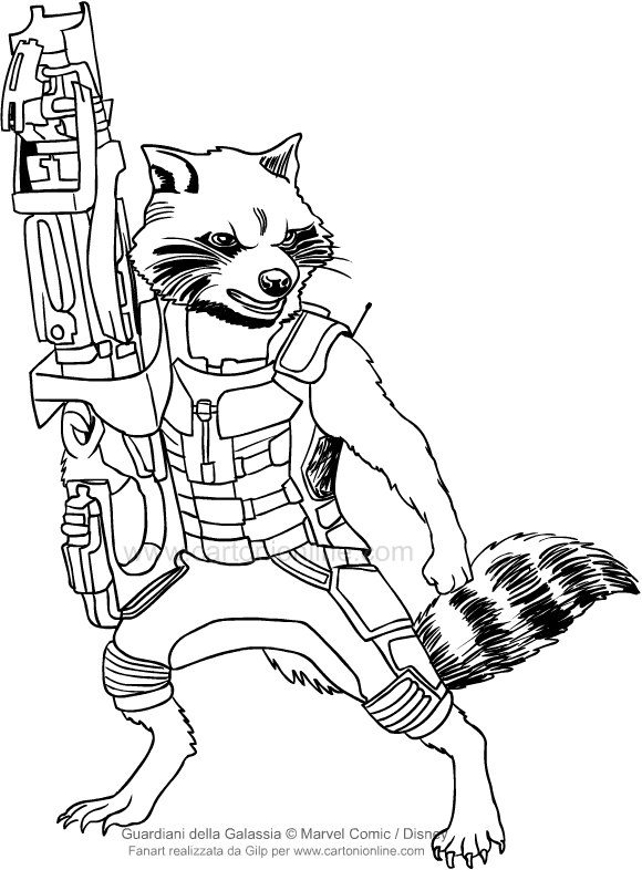 10 Rocket Raccoon Coloring Pages Printable: Unleash Your Inner Guardian of the Galaxy