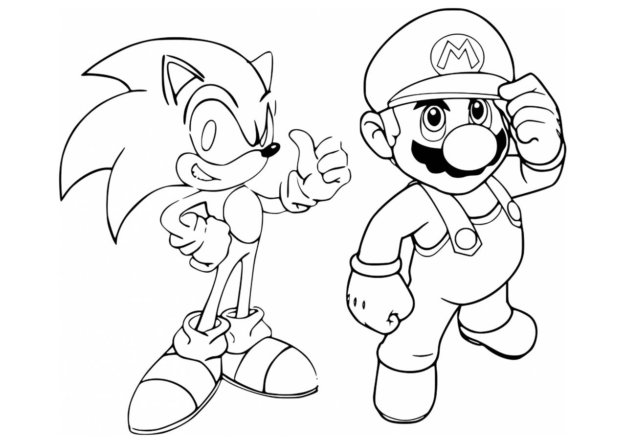 10 Super Mario and Sonic Coloring Pages for Kids and Adults