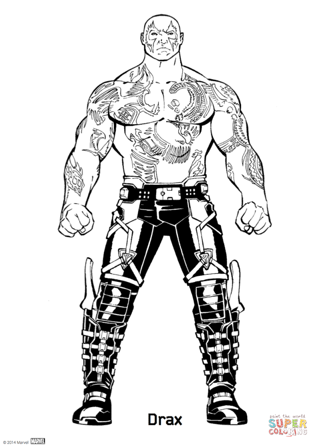 10 Drax Coloring Pages Printable for Your Mighty Marvel Moments