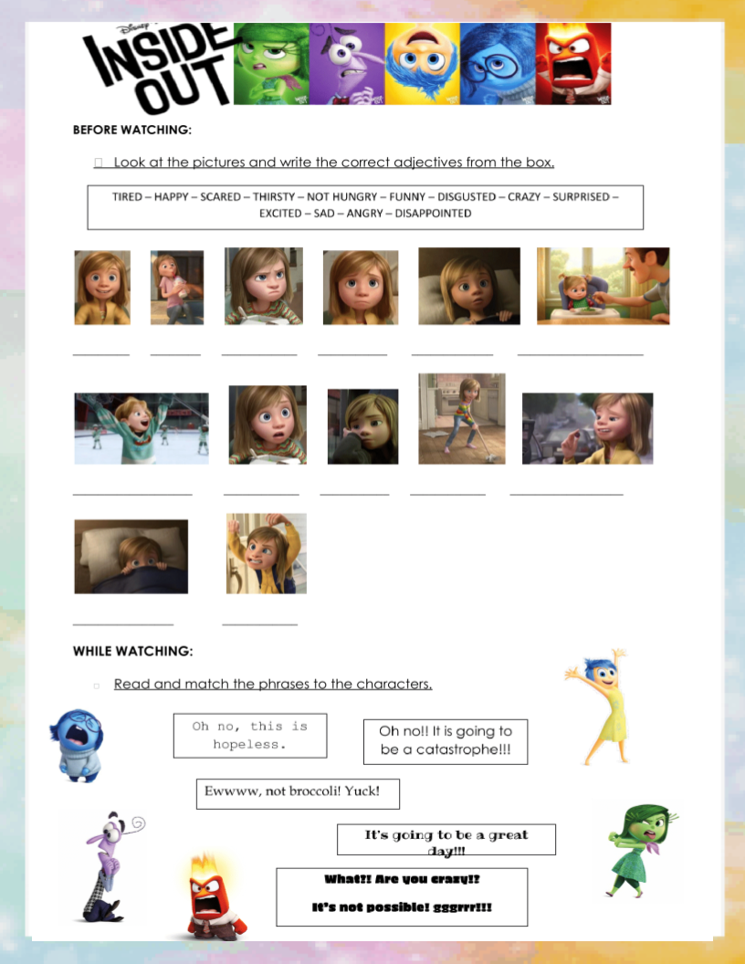 39+ Download Inside Out Worksheets for Kids Colored