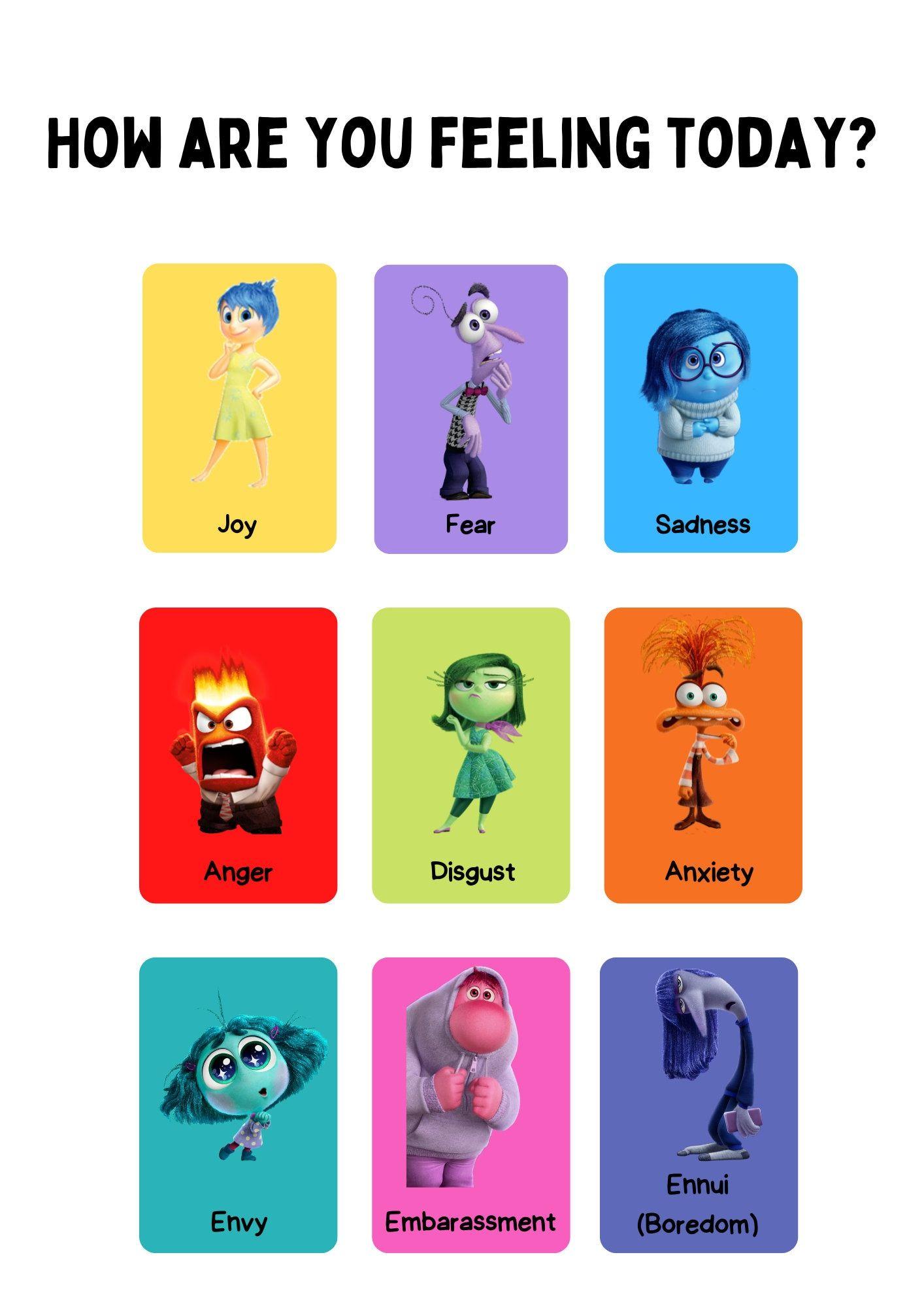 43+ Unique Inside Out 2 Emotions Chart Colored