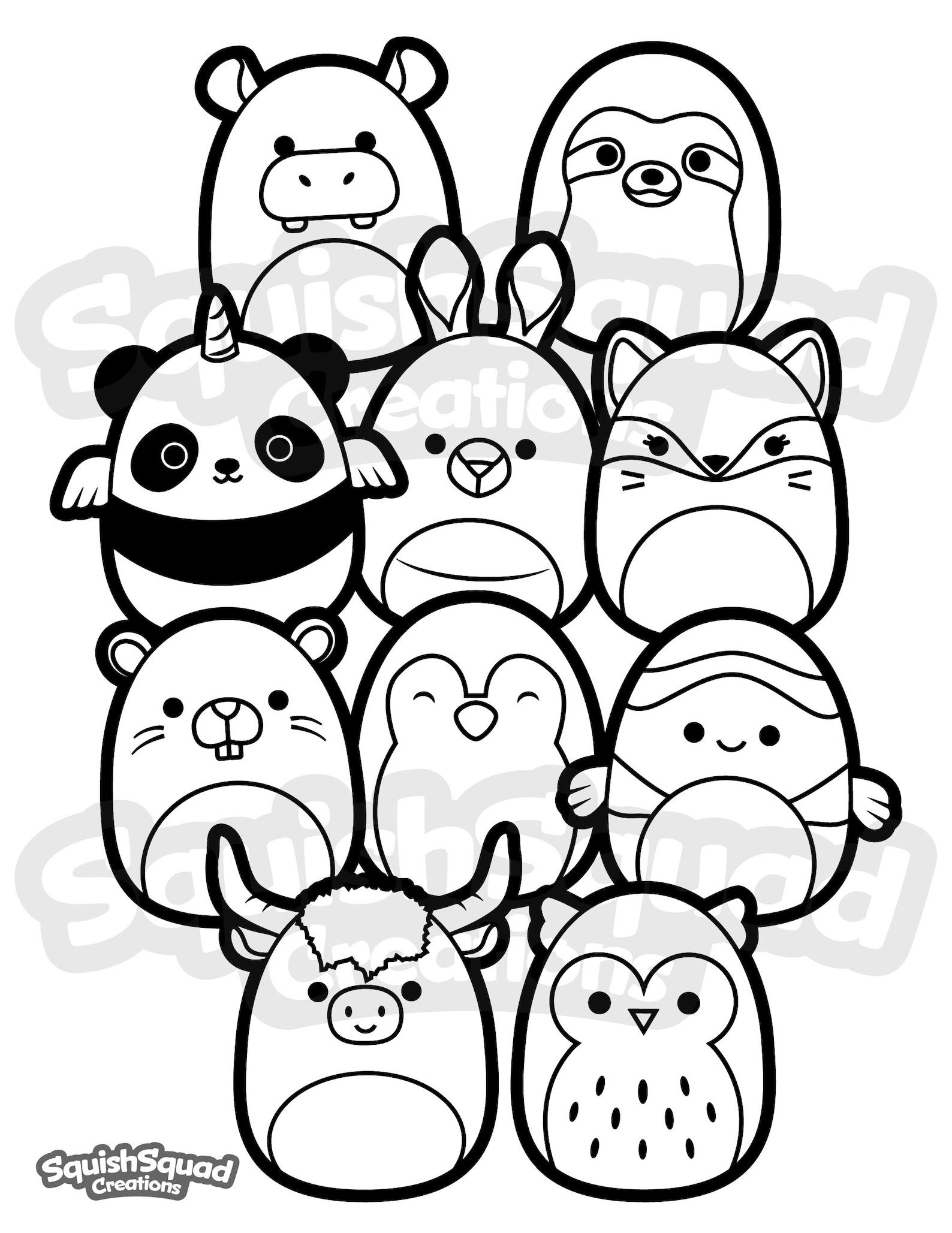 31+ Free Coloring Pages of Squishmallows Wolf Book Pages