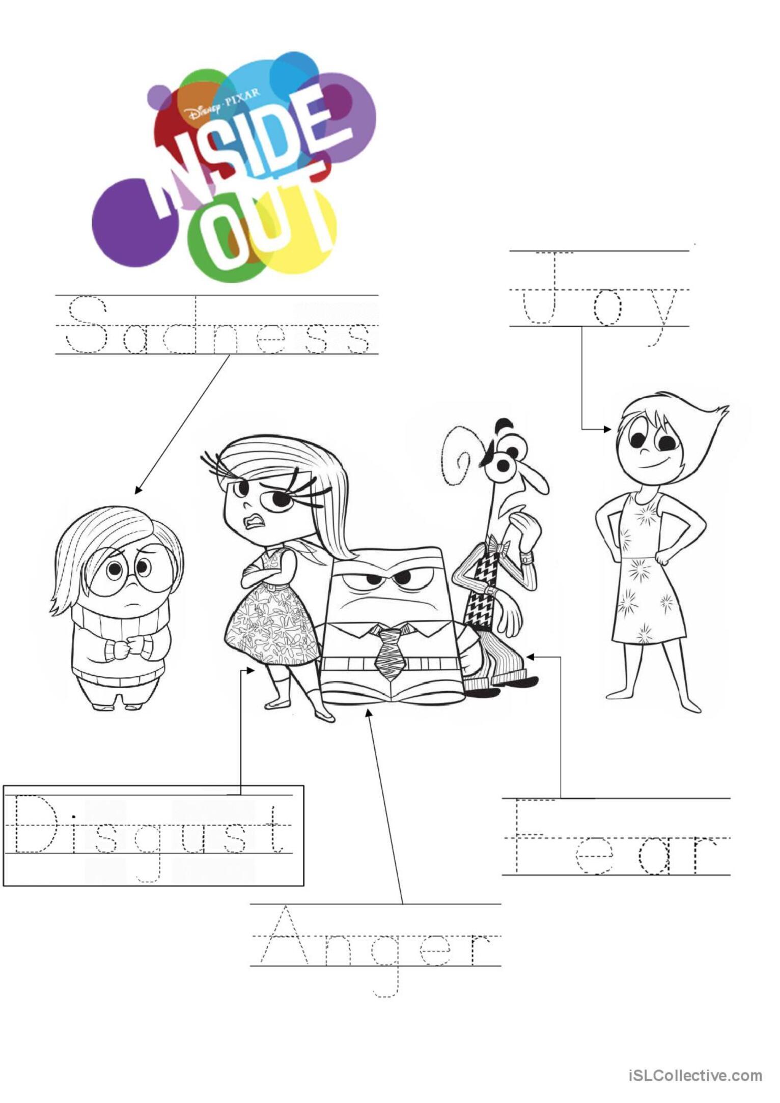 45+ Best of Inside Out Worksheets for Kids Book Pages