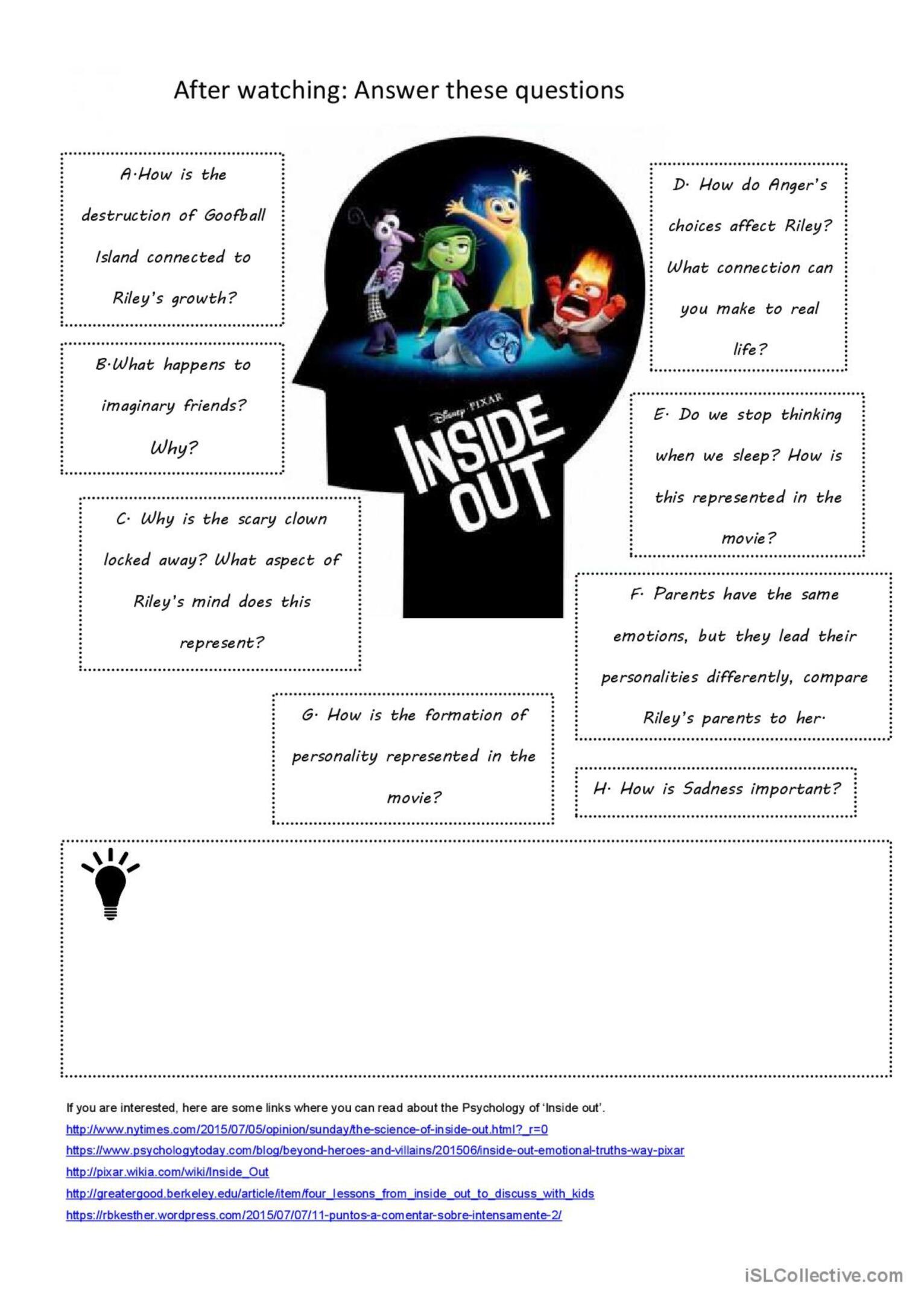 43+ Printable Inside Out Worksheets for Kids Sketch