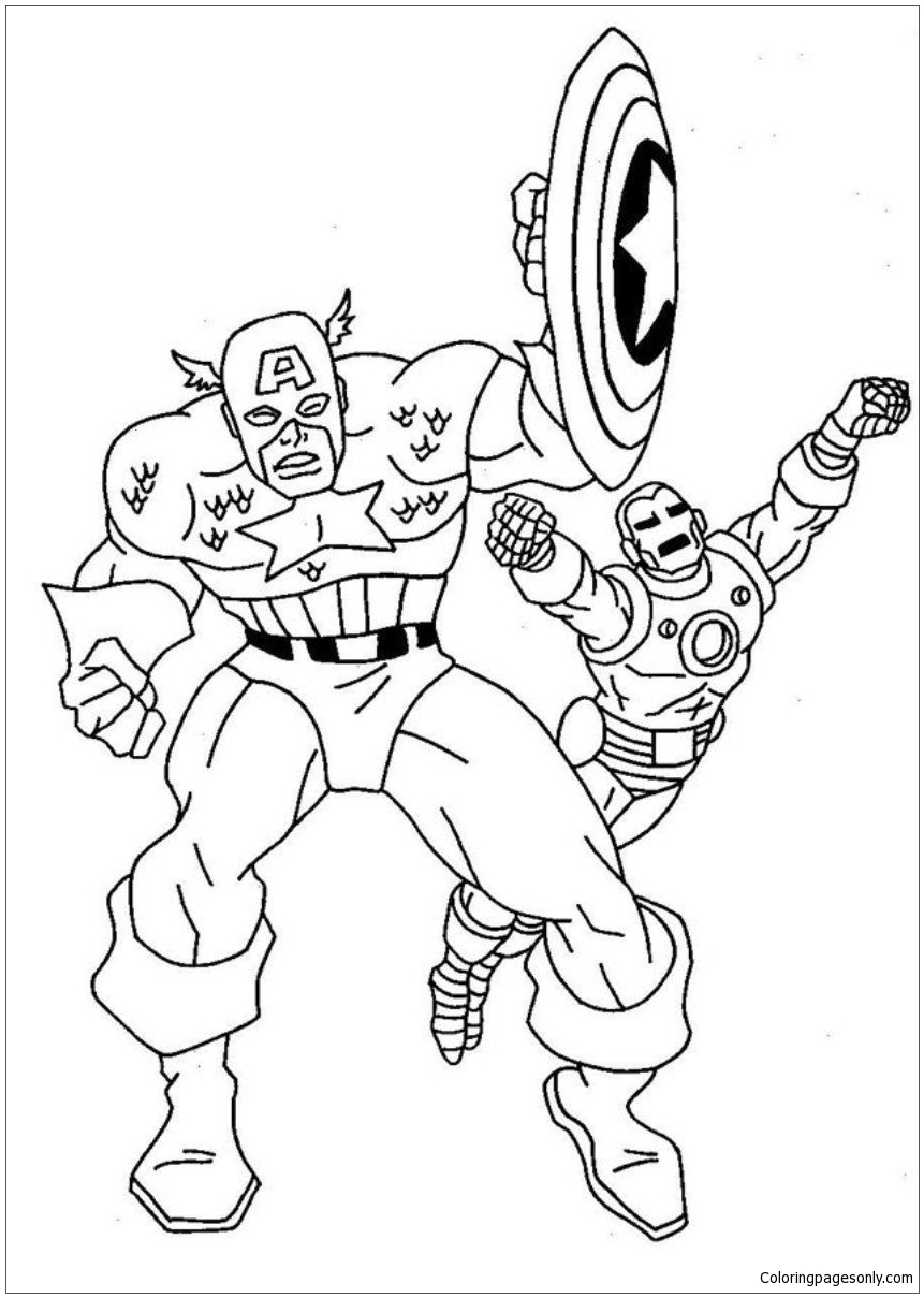 10 Captain America Iron Man Coloring Pages for Superheroes in Training