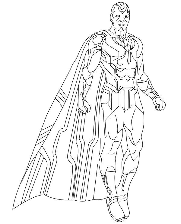 10 Vision Avengers Coloring Pages Printable