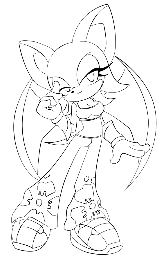 10 Rouge Sonic Coloring Pages for Unleashing Your Inner Artist