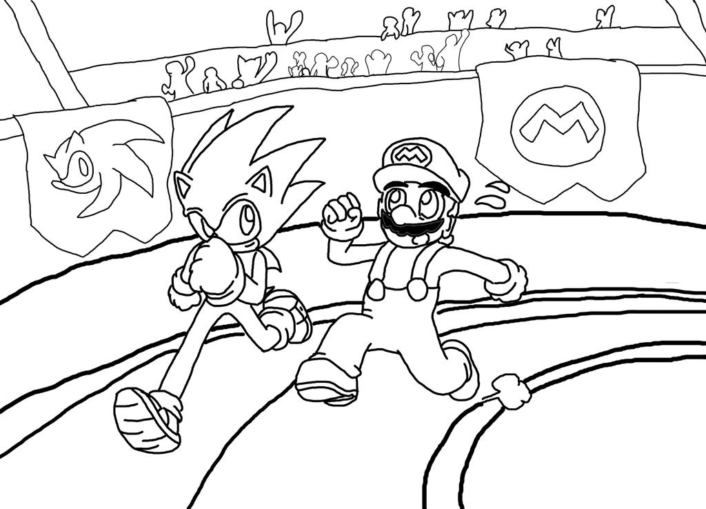 10 Mario Vs Sonic Coloring Pages for Kids and Adults