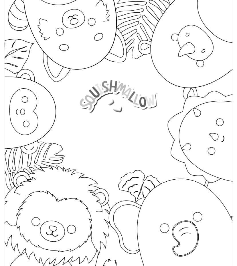 47+ Free Coloring Pages of Squishmallows Wolf for Adult