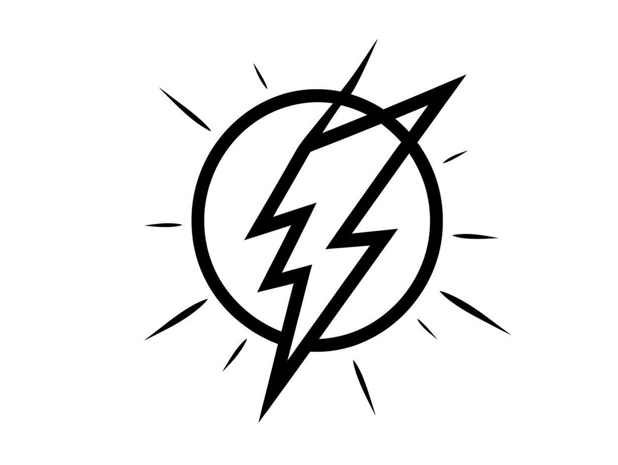 10 Black Lightning Coloring Pages Printable for Electrifying Fun