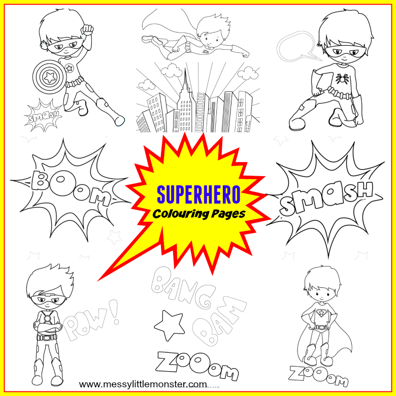 10 Fun Superhero Children Coloring Pages to Print