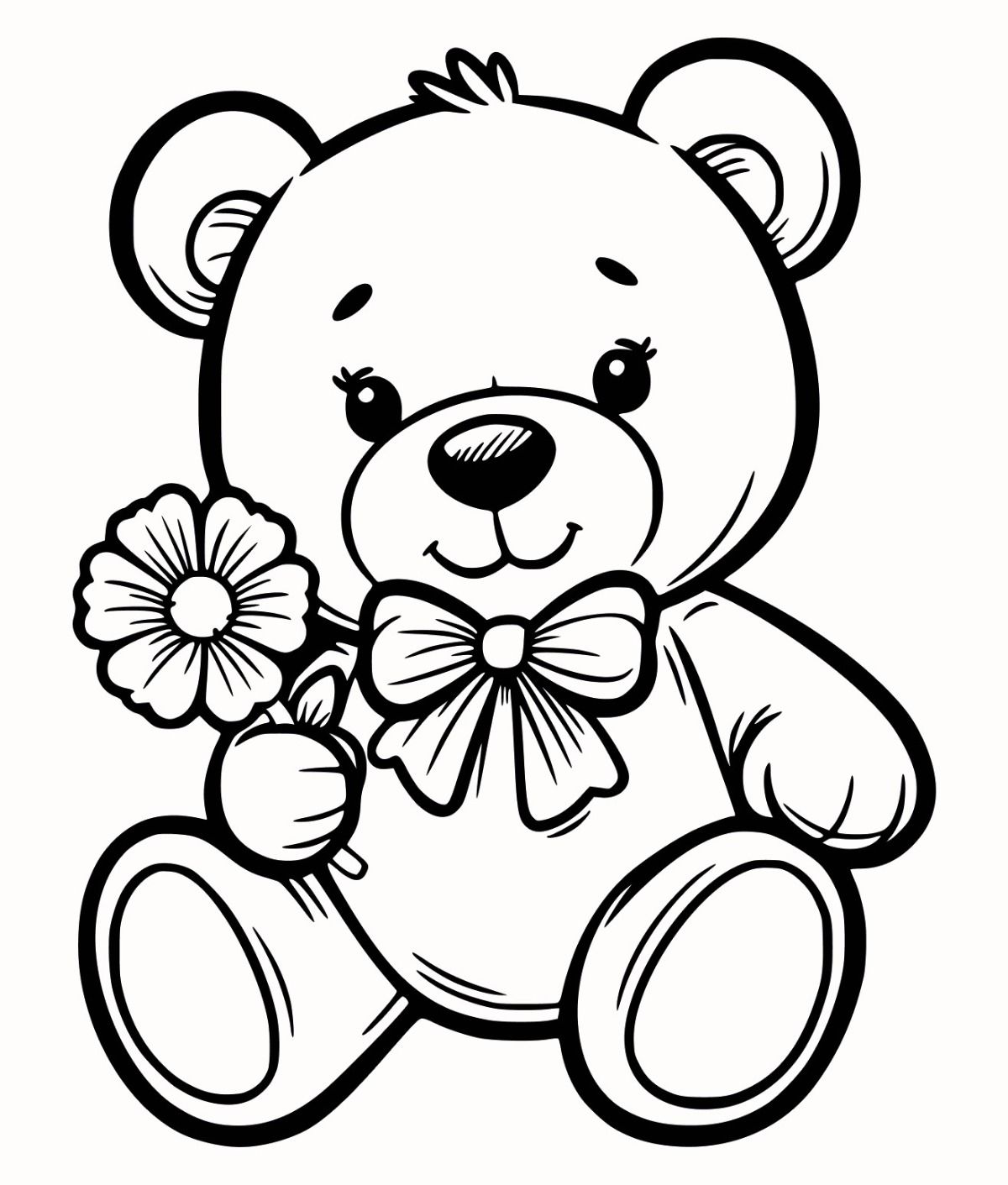 13 Teddy Bear Printable Coloring Pages for Kids 12