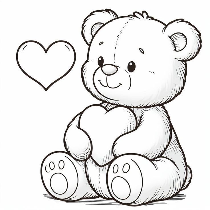 13 Teddy Bear Printable Coloring Pages for Kids 4