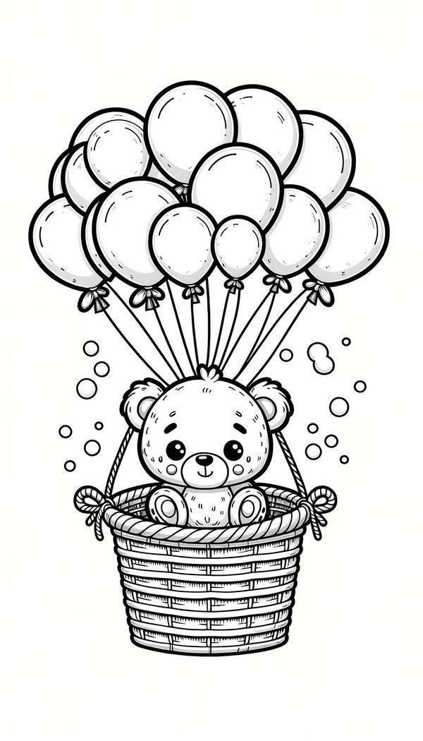 13 Teddy Bear Printable Coloring Pages for Kids 5