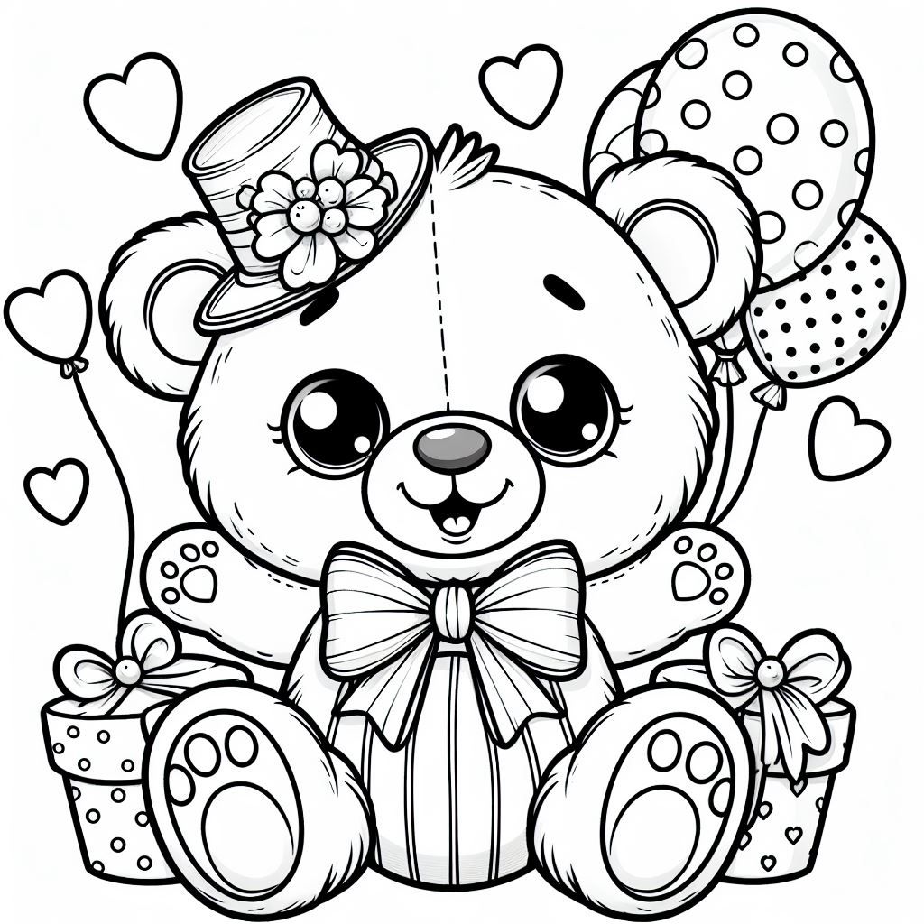 13 Teddy Bear Printable Coloring Pages for Kids 8