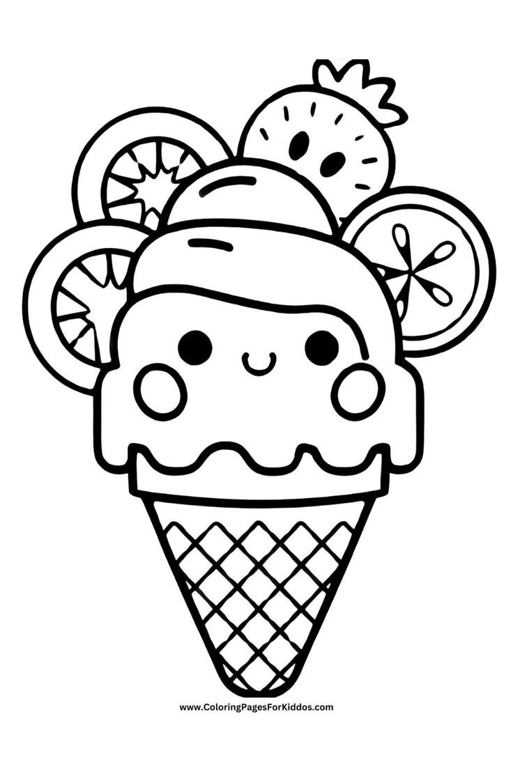 26 Simple Food Coloring Pages for Kids Free Printable 17