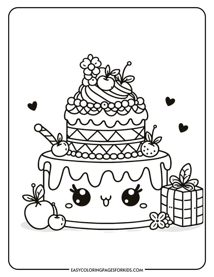 26 Simple Food Coloring Pages for Kids Free Printable 21