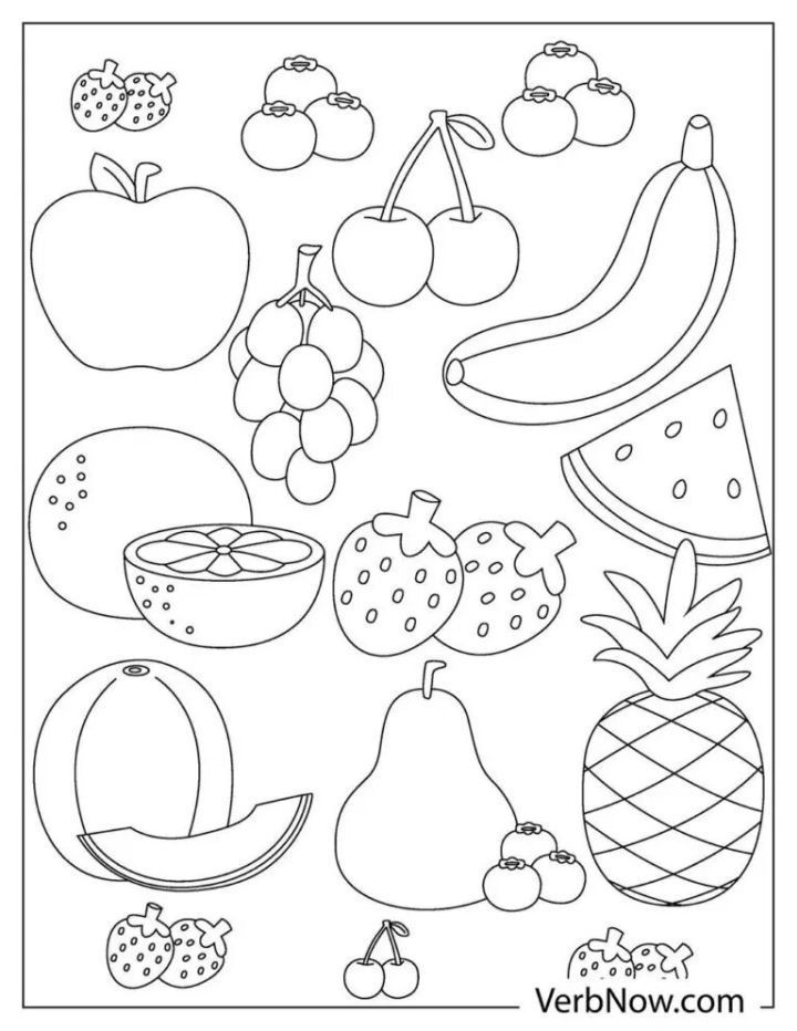 26 Simple Food Coloring Pages for Kids Free Printable 22