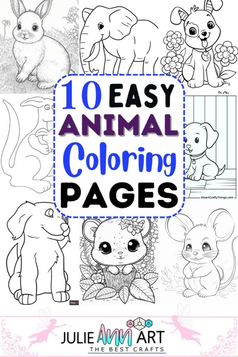 10 Easy Animal Coloring Pages for Young Artists