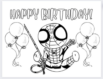 Spiderman Happy Birthday Coloring Pages Free Printable For Kids 28