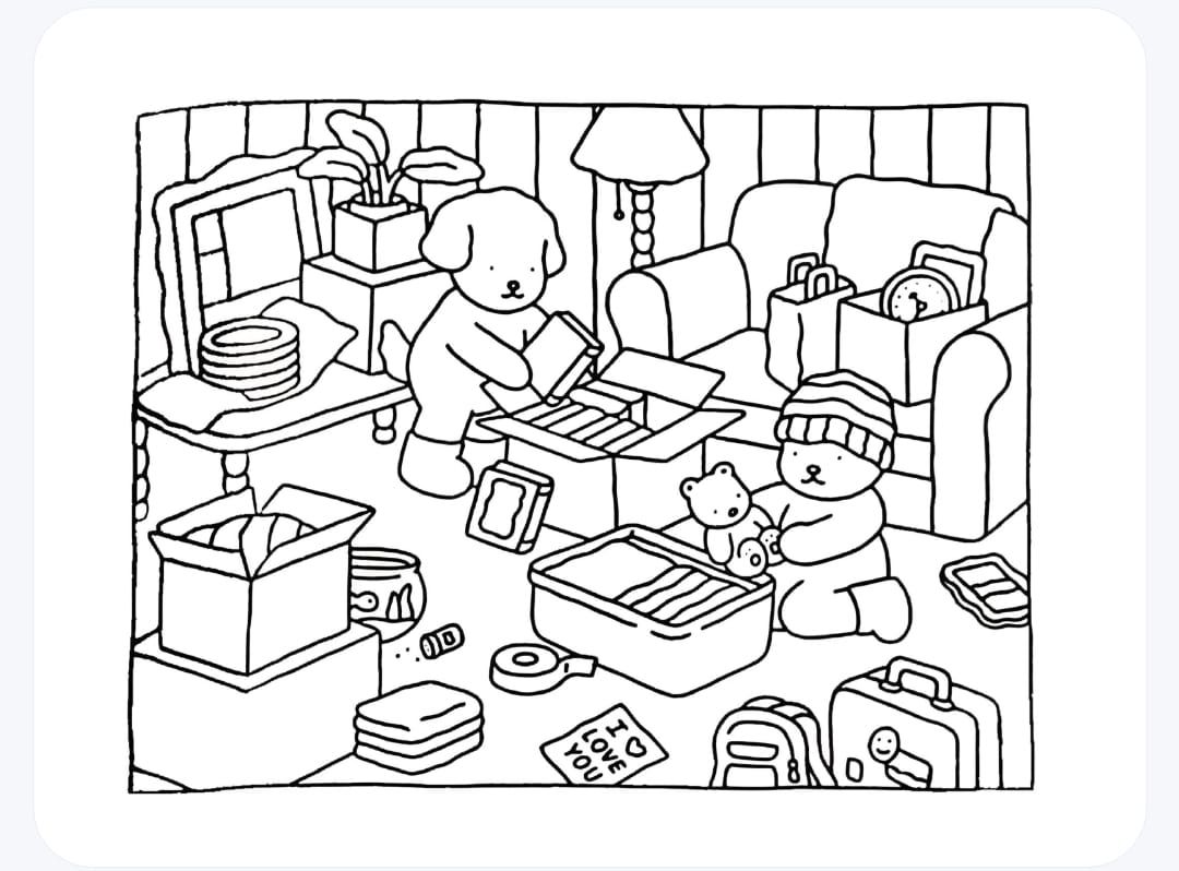 10+ Simple Comfy Coloring Pages Free Printable 3