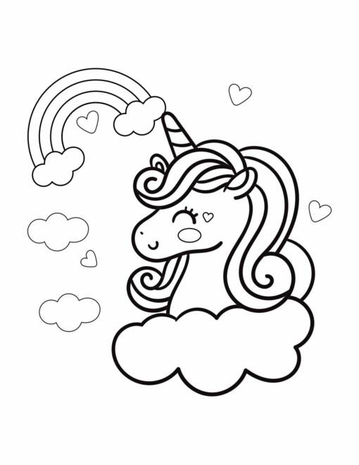 11+ Kawaii Unicorn Coloring Pages Printable 6